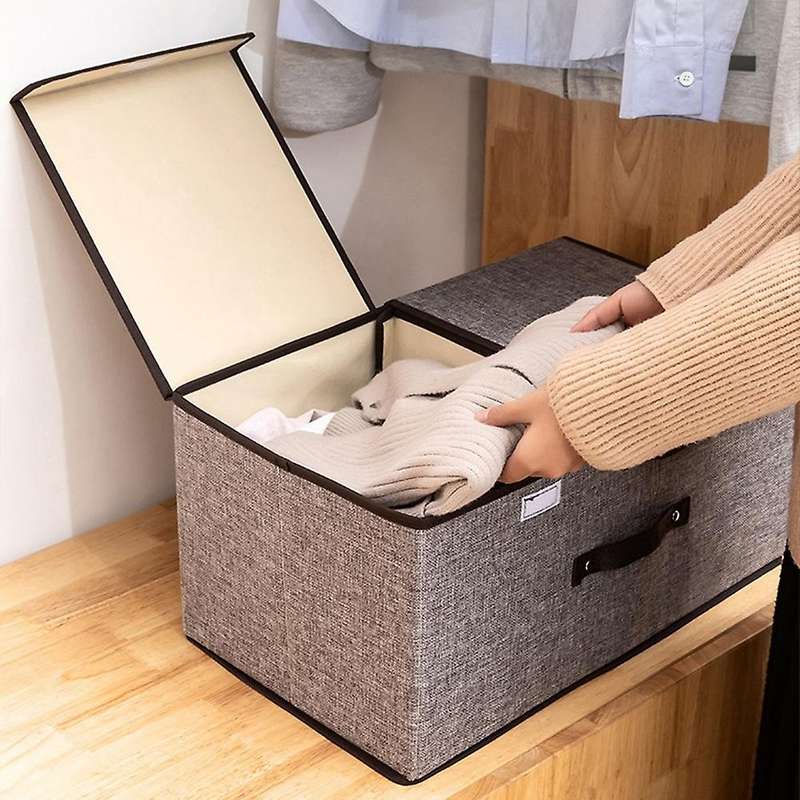 Sundries Storage Box Fabric Cotton Linen Container Household Wardrobe Organizer Laundry Large Foldab