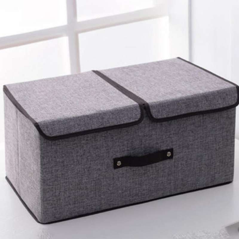 Sundries Storage Box Fabric Cotton Linen Container Household Wardrobe Organizer Laundry Large Foldab