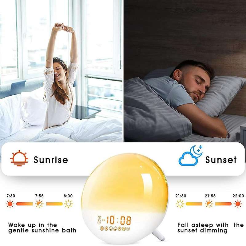 Sunrise Alarm Clock, Wake Up Light for Bedrooms, Digital Smart Alarm Clock for Heavy Sleepers, Night