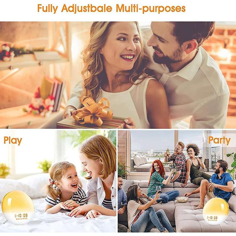 Sunrise Alarm Clock, Wake Up Light for Bedrooms, Digital Smart Alarm Clock for Heavy Sleepers, Night