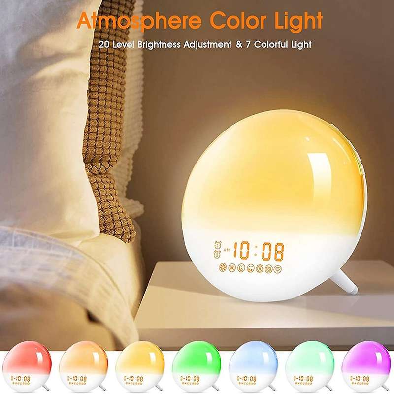Sunrise Alarm Clock, Wake Up Light for Bedrooms, Digital Smart Alarm Clock for Heavy Sleepers, Night