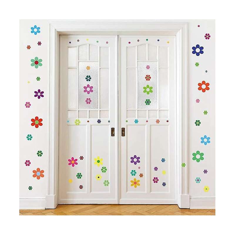 Sunflower Wall Stickers Small Daisies Self-adhesive Refrigerator Body Floral Decorative Wall Sticker