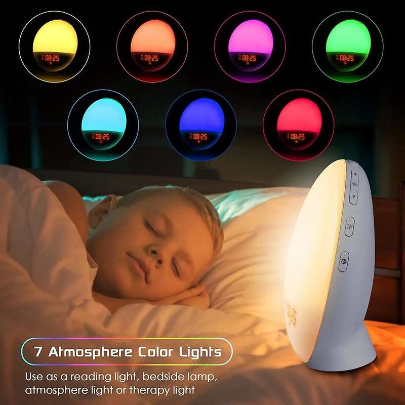 Sunrise Alarm Clock Wake Up Light - Light Alarm with Sunrise/Sunset Simulation Dual Alarms and Snooz