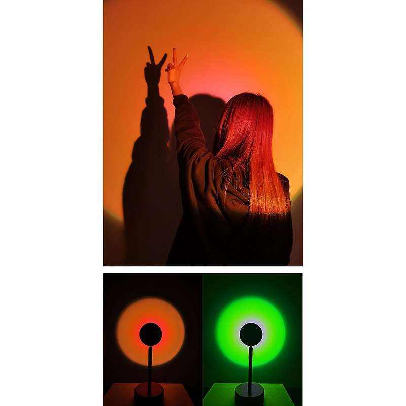 Sunset Projection Lamp,180 Degree Rotation Projection Lamp Led Light, Romantic Visual Lighting Lamp