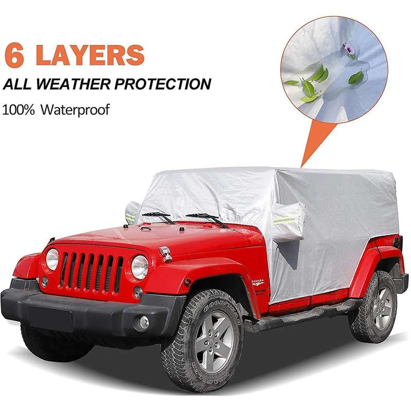Sunshield Cover, for Wrangler Jk Jl 4 Door 2007-2021 Snow Rain Cover Car Cover Body Dustproof Uv Pr