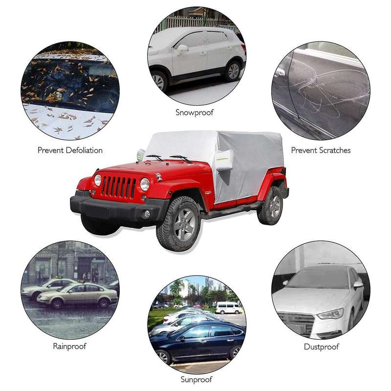 Sunshield Cover, for Wrangler Jk Jl 4 Door 2007-2021 Snow Rain Cover Car Cover Body Dustproof Uv Pr