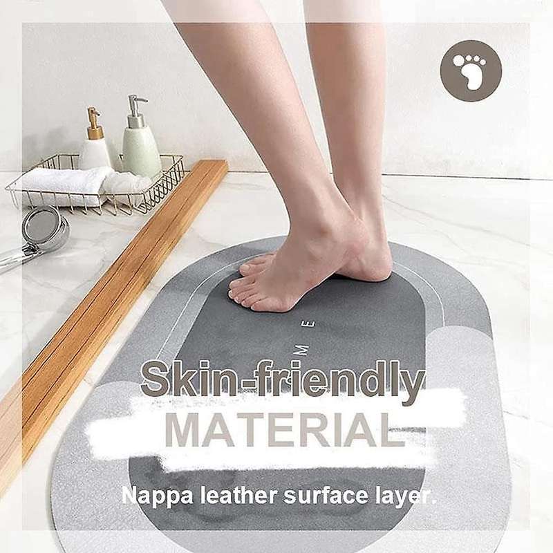 Super Absorbent Floor Mat, Skin Super Absorbent Bath Mat Quick Dry Bathroom Carpet Floor Doormat 17.