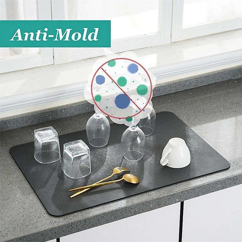 Super Absorbent Non-Slip Coffee Dish Kitchen Absorbent Drain Mat Drying Mat Quick-Drying Bathroom Dr