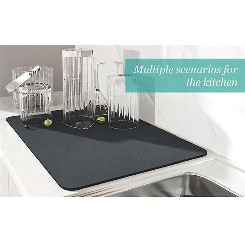 Super Absorbent Non-Slip Coffee Dish Kitchen Absorbent Drain Mat Drying Mat Quick-Drying Bathroom Dr