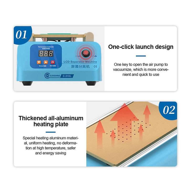 Sunshine S-918l Lcd Screen Separator for Mobile Phone 8 Inch Repair Super Suction Screen Separation