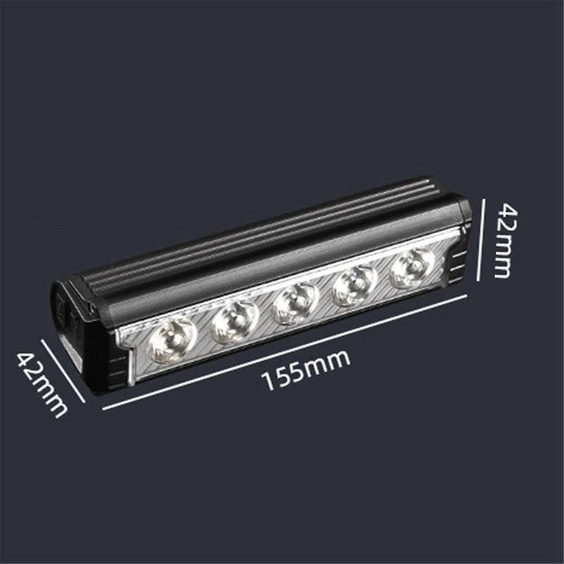 Super Bright LED Bike Light, USB Rechargeable Bike Headlight - 5 Lamp Floodlight Five Modes Waterpro