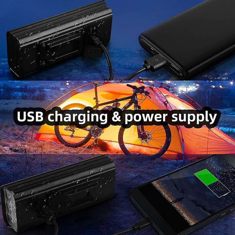 Super Bright Bike Lights Front and Back,7000 Lumens USB Rechargeable Powerful LED Waterproof Bike Bi