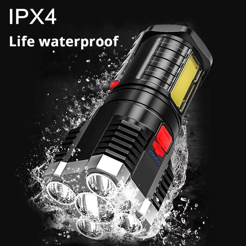 Super Flashlight Ultra LED Rechargeable Side Light 5LED Outdoor Flashlight for Camping
