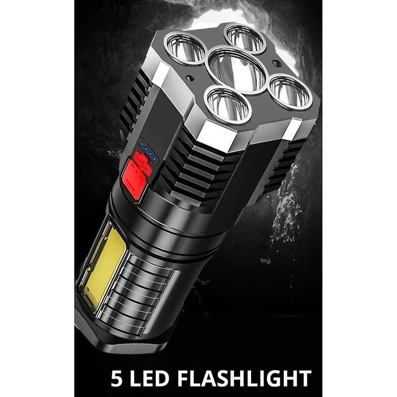Super Flashlight Ultra LED Rechargeable Side Light 5LED Outdoor Flashlight for Camping