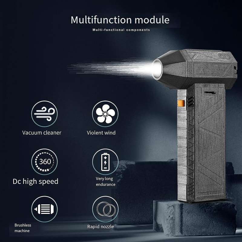 Super Power Blower Mini Turbo Jet Fan 130000RPM 52+M/S High Speed Duct Fans 8000MAh Brushless Motor