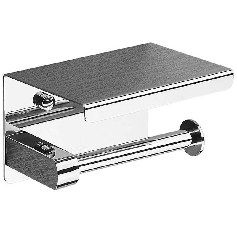SUS 304 Stainless Steel Toilet Paper Holder with Phone Shelf, Bathroom Tissue Holder Toilet Paper R