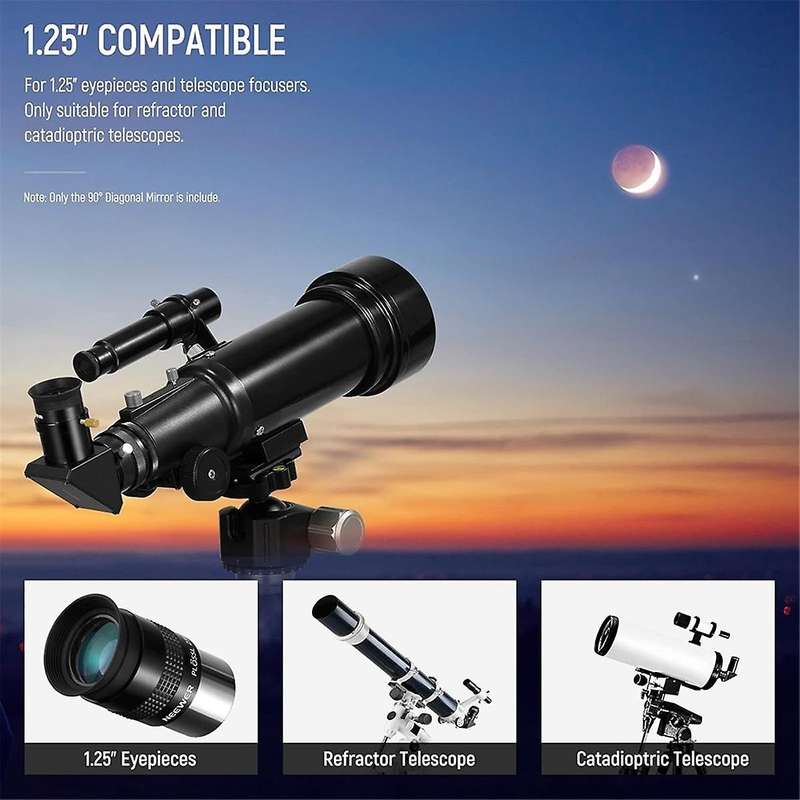 SV221 1.25Inch 90Diagonal Mirror, Mirror Adapter for Refractor and Catadioptric Astronomical Tele