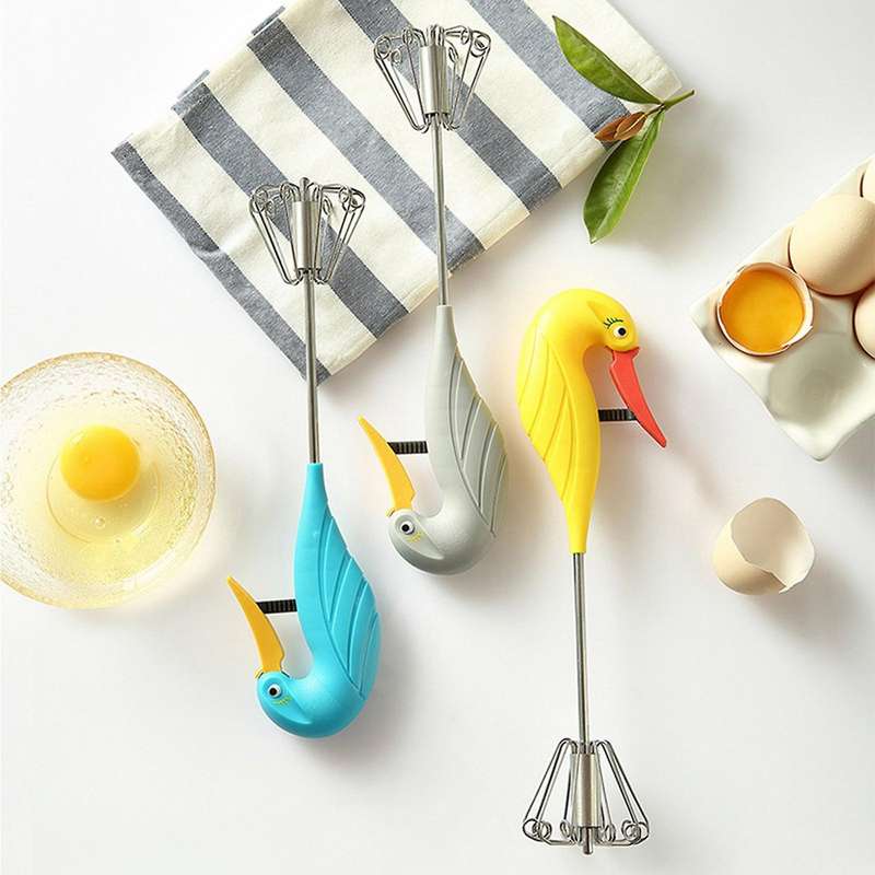 Swan Self Turning Manual Whisk Egg Beater Semi-Automatic Handheld Pressing Cream Stirring Whisk - R