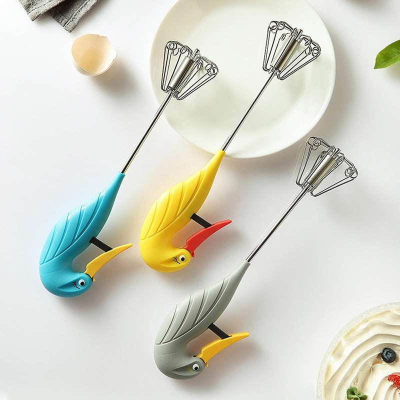 Swan Self Turning Manual Whisk Egg Beater Semi-Automatic Handheld Pressing Cream Stirring Whisk - R