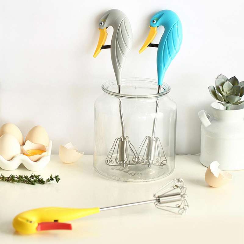 Swan Self Turning Manual Whisk Egg Beater Semi-Automatic Handheld Pressing Cream Stirring Whisk - R