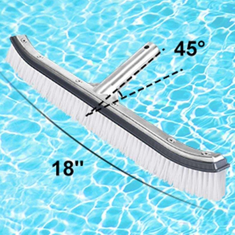 Swimming Pool Brush Head, 18-inch Aluminum Brush Head, for Cleaning Walls and Tiles (not Including