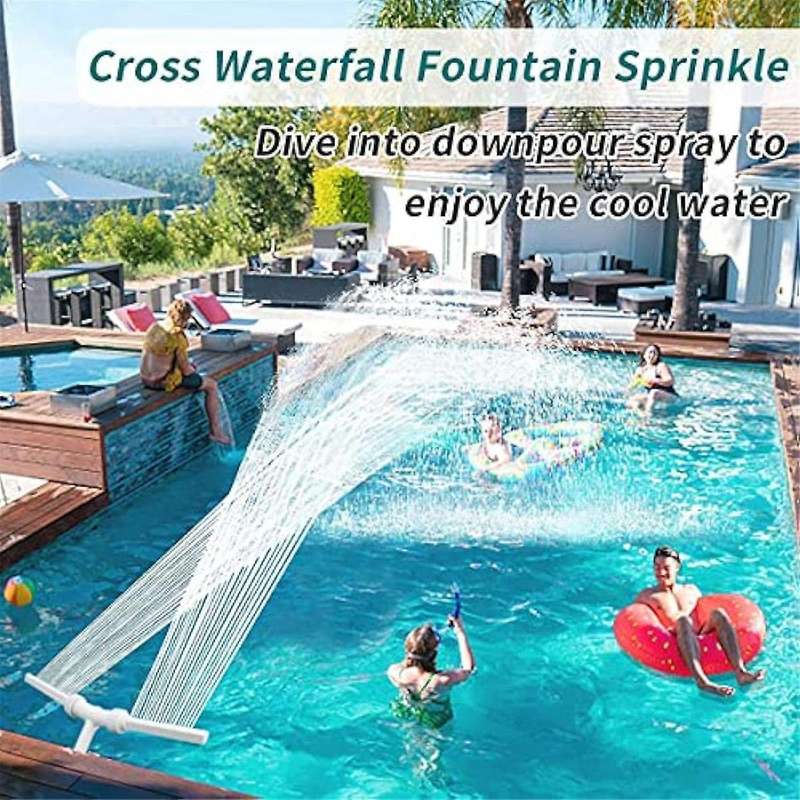 Swimming Pool Cleaning Tool Double Head Fountain Waterfall Fish Pond Water Pool Bracket Fountain