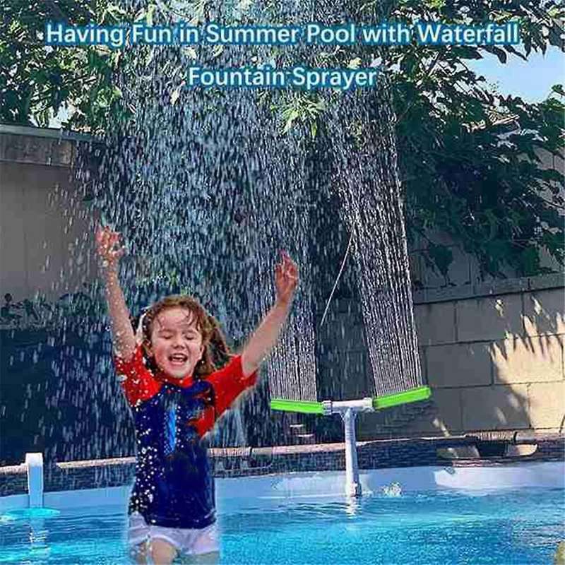 Swimming Pool Fountain Stand Pond Waterfall Fountain Fluorescent Adjustable Pool Decoration Cooling