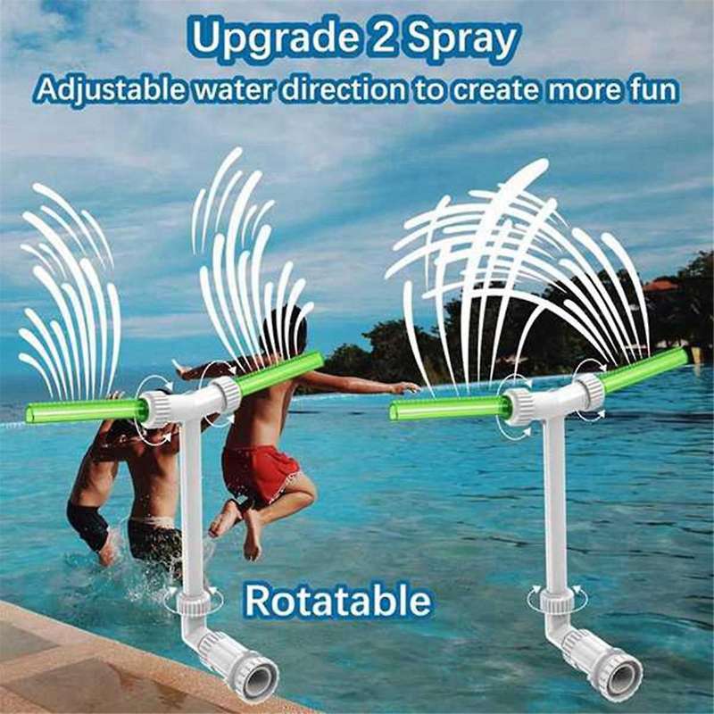 Swimming Pool Fountain Stand Pond Waterfall Fountain Fluorescent Adjustable Pool Decoration Cooling