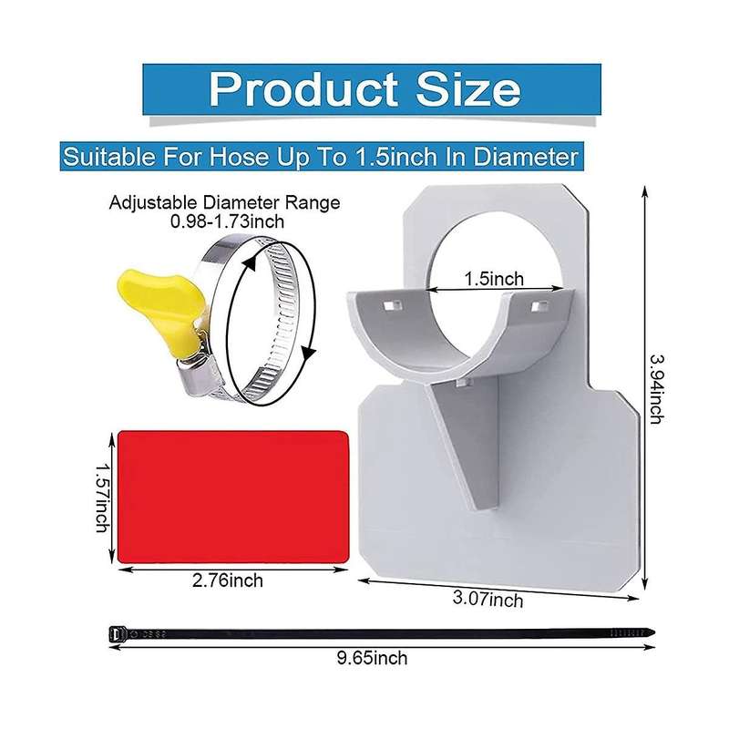 Swimming Pool Pipe Holders, 4 Pcs Above Ground Swimming Pool Hose Support Brackets with Hose & Tape