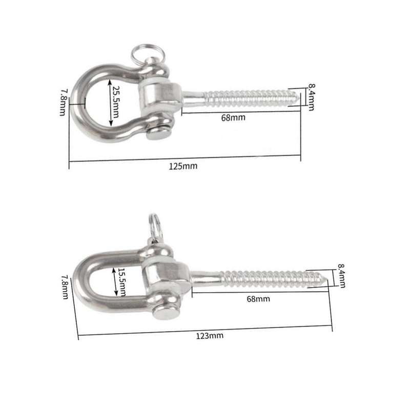 Swing Hangers Swing Set Hooks M8 Heavy Duty 180 Stainless Steel Hammock Hooks 1800lb Capacity for Sa