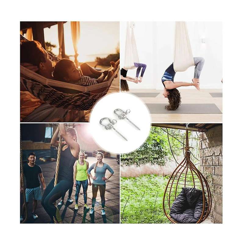 Swing Hangers Swing Set Hooks M8 Heavy Duty 180 Stainless Steel Hammock Hooks 1800lb Capacity for Sa