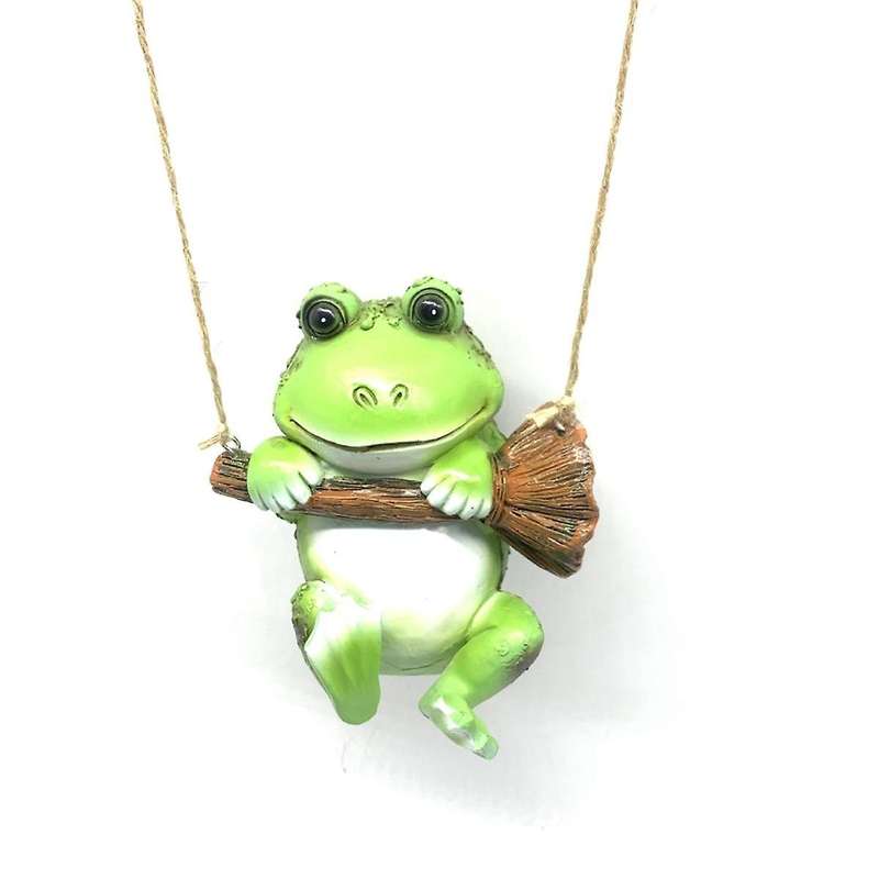 Swinging Resin Frog Craft Garden Animal Statue Ornament Garden Resin Decoration
