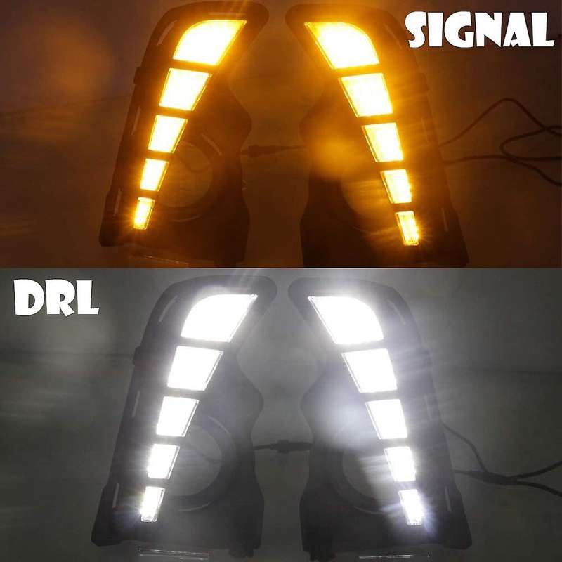 Switchback Dual Color LED DRL Fog Driving Lights with Sequential Turn Signal Lamps Kit for 2017-2019