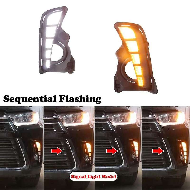 Switchback Dual Color LED DRL Fog Driving Lights with Sequential Turn Signal Lamps Kit for 2017-2019