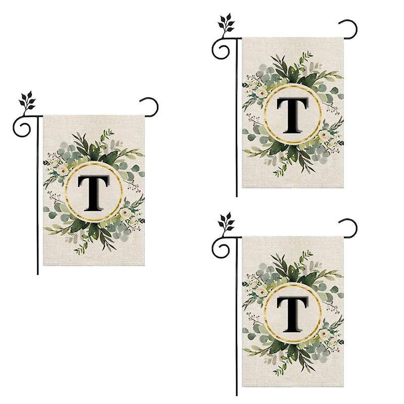 T Linen Garden Flag Double Layer Double Sided Letters Holiday Outdoor Flag Yard Decoration Flag
