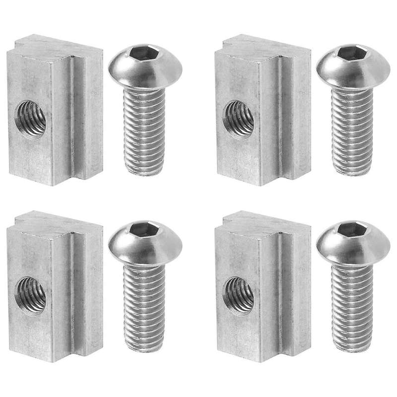 T Slot Nuts with Screw 3/8 Inch -16 for - Bed Rails Slats Bed Rack Rail Accessories 4 Pack