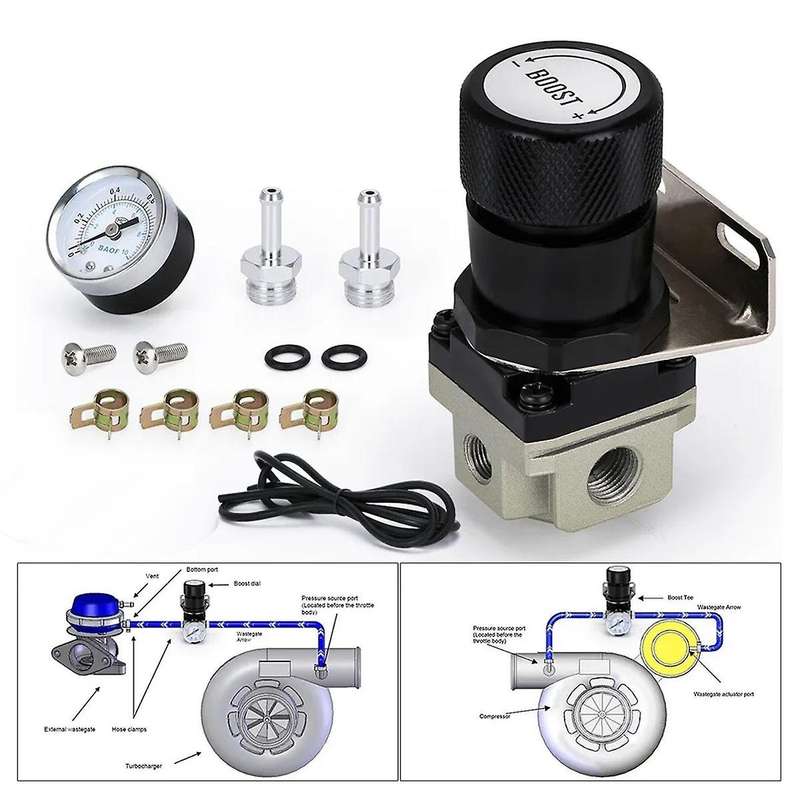 T2 Universal Manual Gauge Turbo Boost Controller 1-150 PSI SR20DET Black