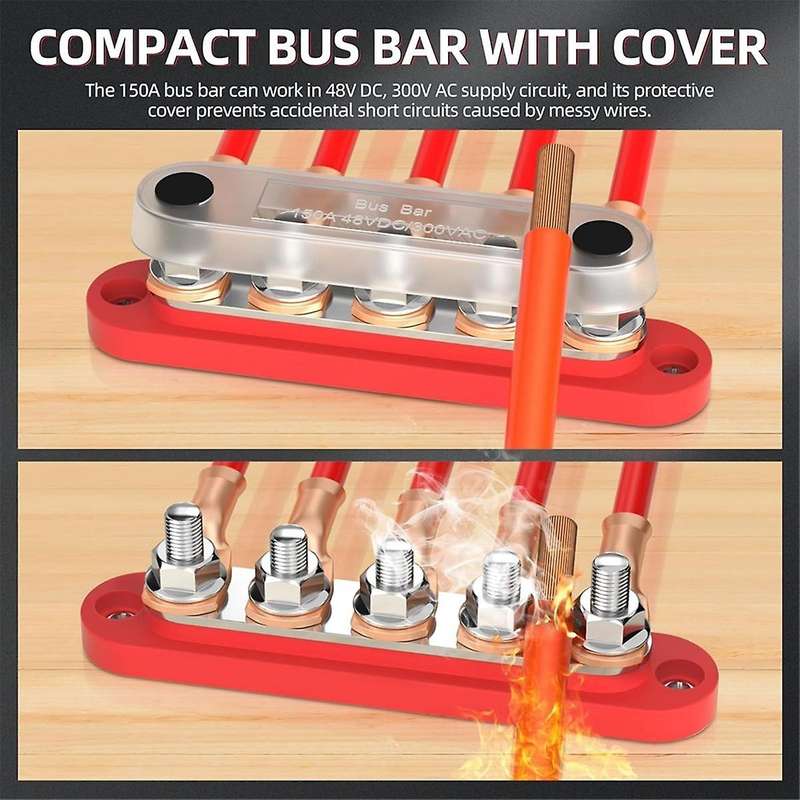 T5M6 150A Automobile Bus Bar Bus Bar Bus Copper Bar Automotive Wiring Bar Diversion Bar Suitable for