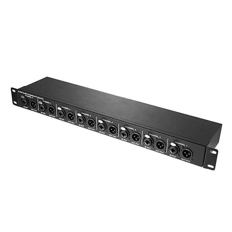 T8 Multi-Function 8-Channel Audio Isolator 1U Rack Mounted XLR 6.35mm Audio Isolator Eliminates Curr