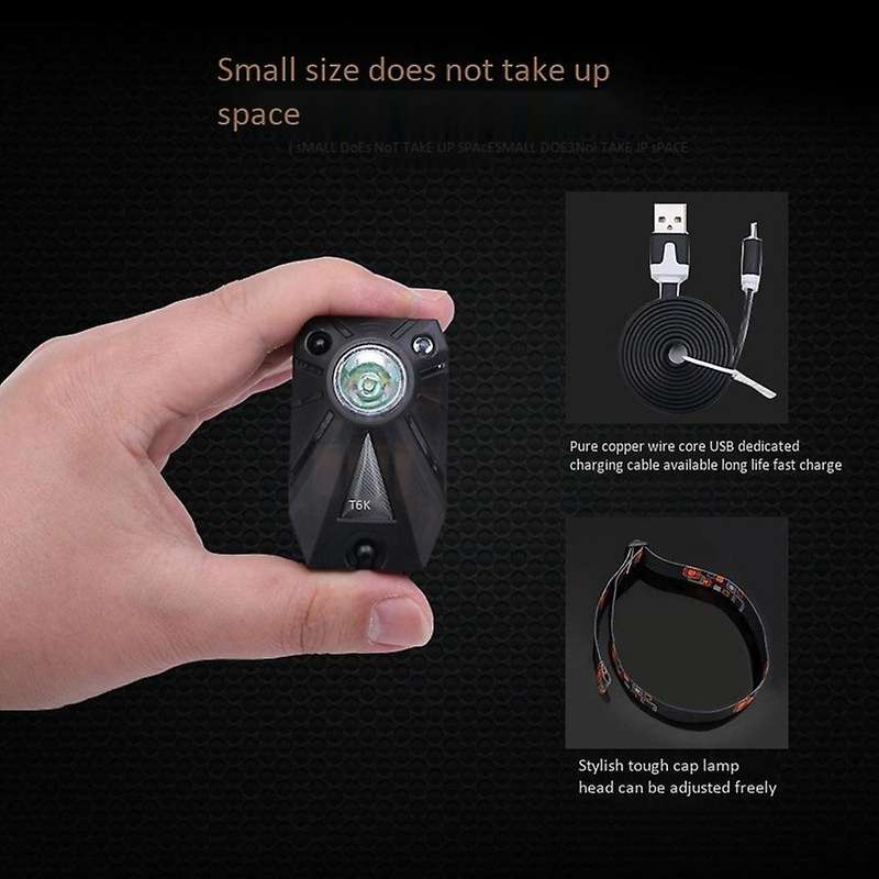 T6X Rechargeable USB LED Cap Light Headlight Head Induction Flashlight Clip-On Cap Hat Light Fishing