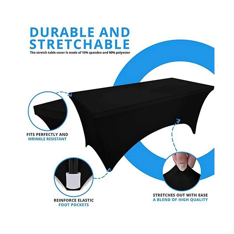 Tablecloth Tight, Fitted, Washable and Wrinkle Resistant Stretch Rectangular Patio Table Cover For
