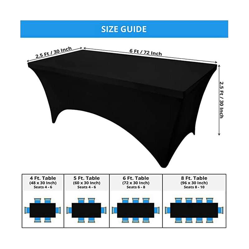 Tablecloth Tight, Fitted, Washable and Wrinkle Resistant Stretch Rectangular Patio Table Cover For