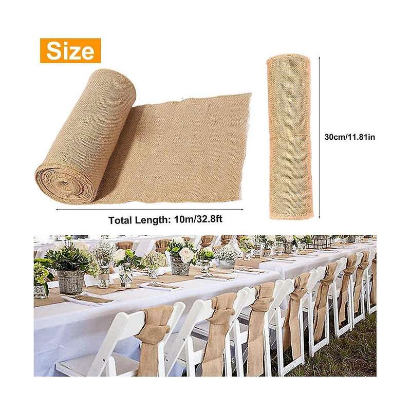 Table Runner 10 M X 30 Cm Table Runner Linen Fabric, Table Runner Roll Table Decoration Wedding Vin