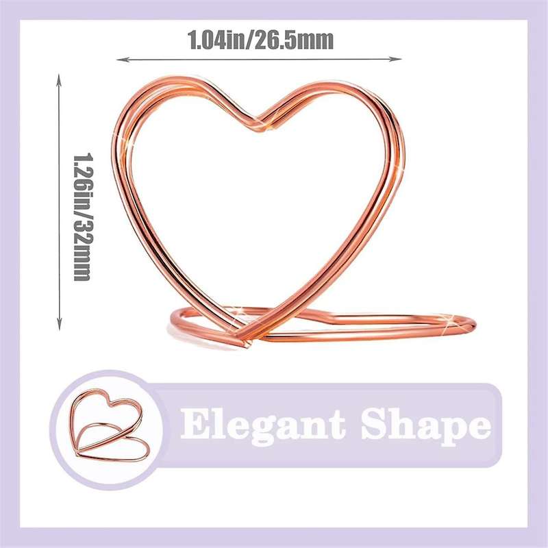 Table Number Holders 32Pcs, Place Card Holder Heart Shape Playing Cards Holders Mini Photo Holder Ta