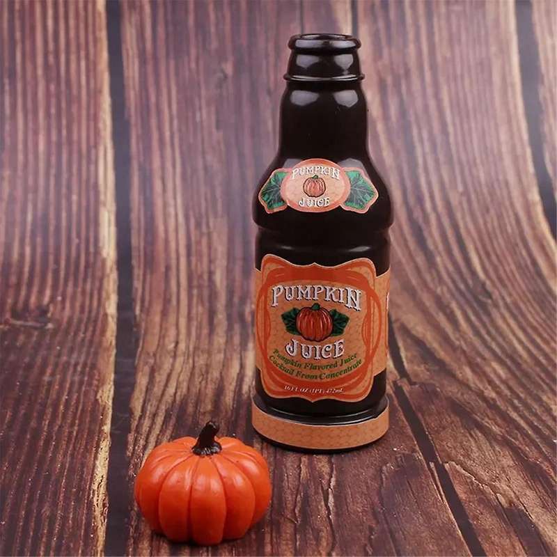 Tabletop Ornaments of Pumpkin Juice Bottle Decorations Around the Film