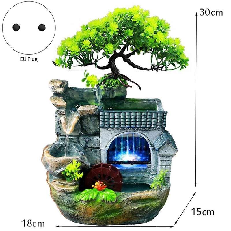 Tabletop Fountain Rockery Waterfall Fountain Desktop Mini Rockery Crafts Gift Atomizing Humidifier F