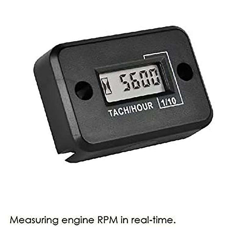 Tach Hour Meter Digital Inductive Tachometer Powerful Measuring Waterproof Design for Gas Engine Gen