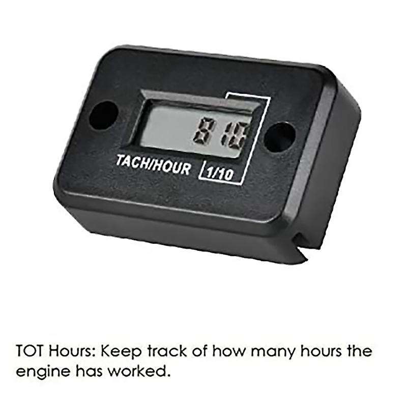 Tach Hour Meter Digital Inductive Tachometer Powerful Measuring Waterproof Design for Gas Engine Gen