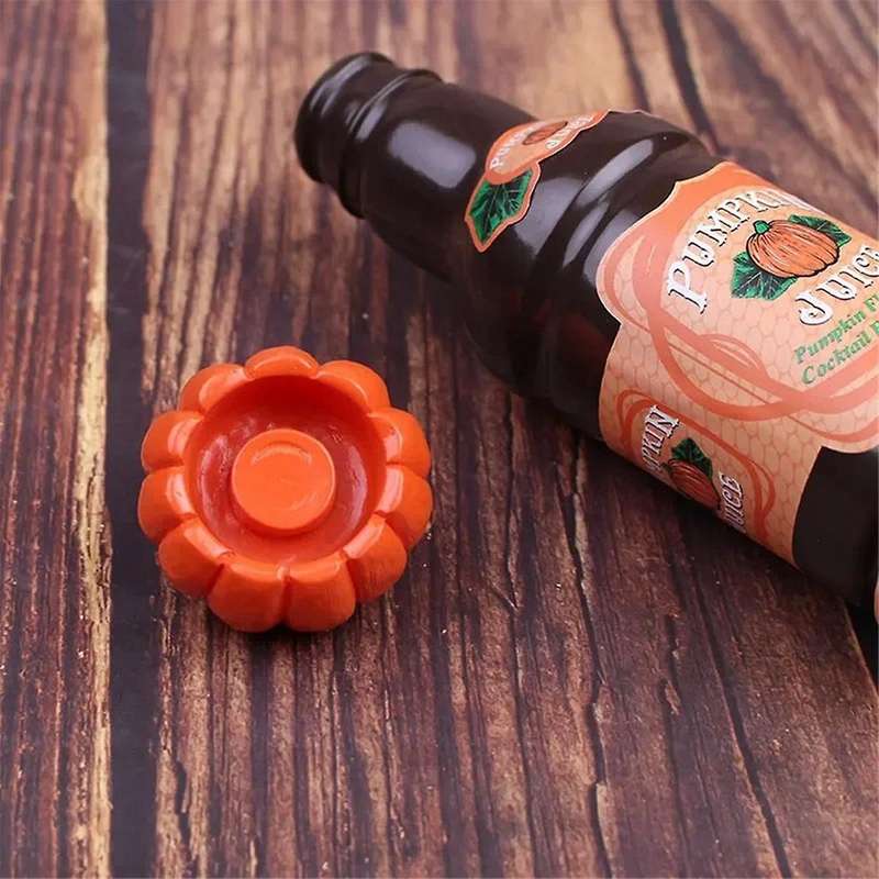 Tabletop Ornaments of Pumpkin Juice Bottle Around the Film