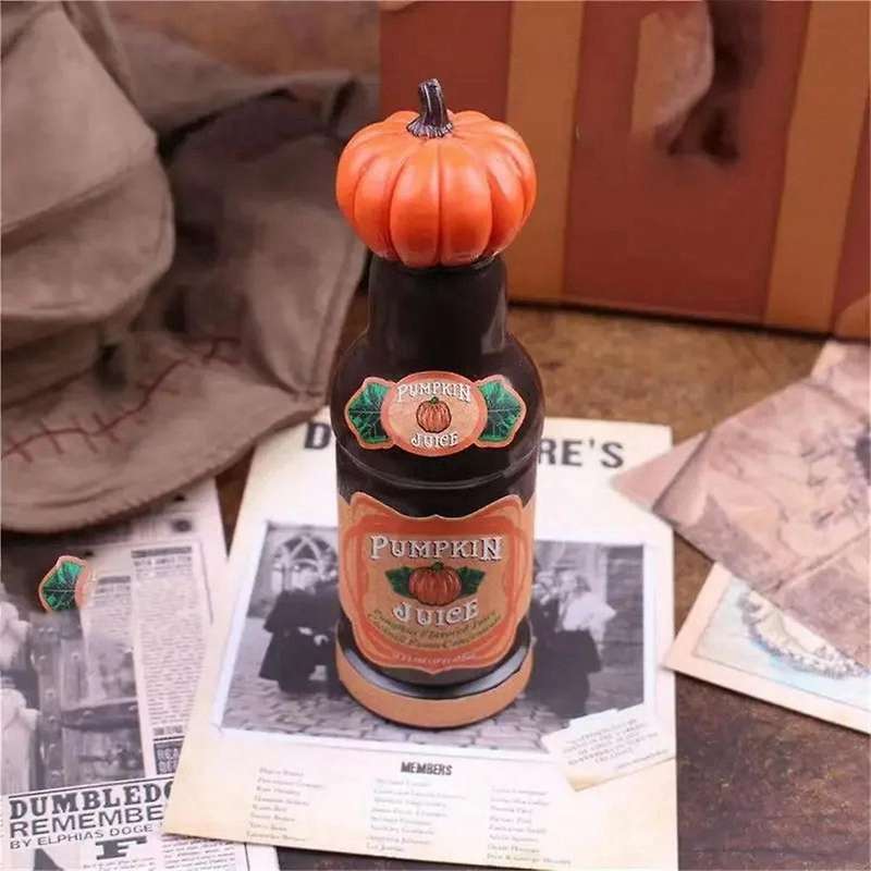 Tabletop Ornaments of Pumpkin Juice Bottle Around the Film
